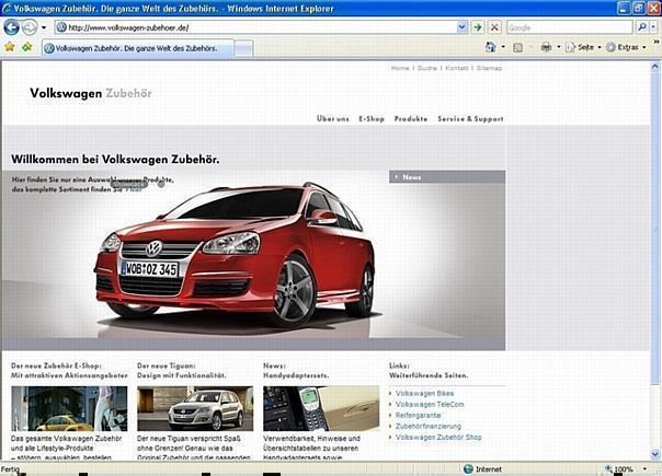 Volkswagen Zubehör mit neuem Online-Auftritt.